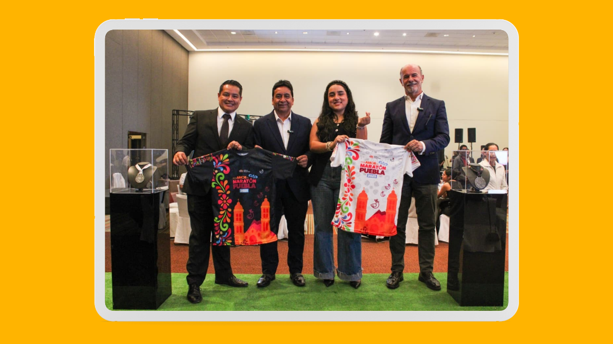 Maratón Puebla 2025: presentan medalla y playeras para 20 mil participantes