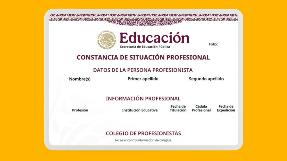 Constancia de Situación Profesional