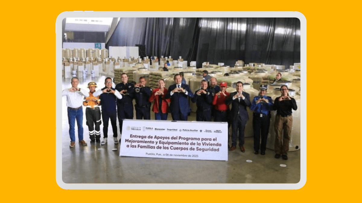 Más de 11 mil policías y familias reciben apoyos de vivienda en Puebla