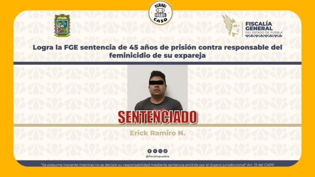 Expolicía municipal es sentenciado a 45 años de prisión por&nbsp;feminicidio