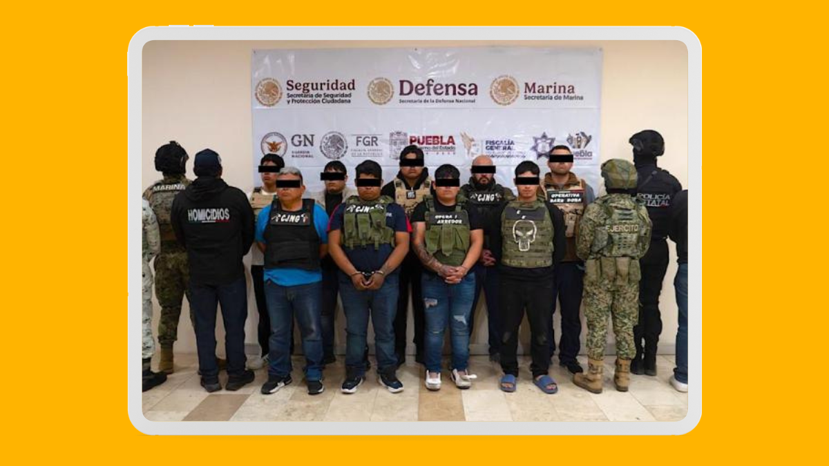 Detienen a nueve presuntos integrantes de grupo delictivo en Puebla