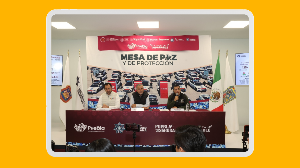 Puebla capital reduce 13% la incidencia delictiva durante 2025