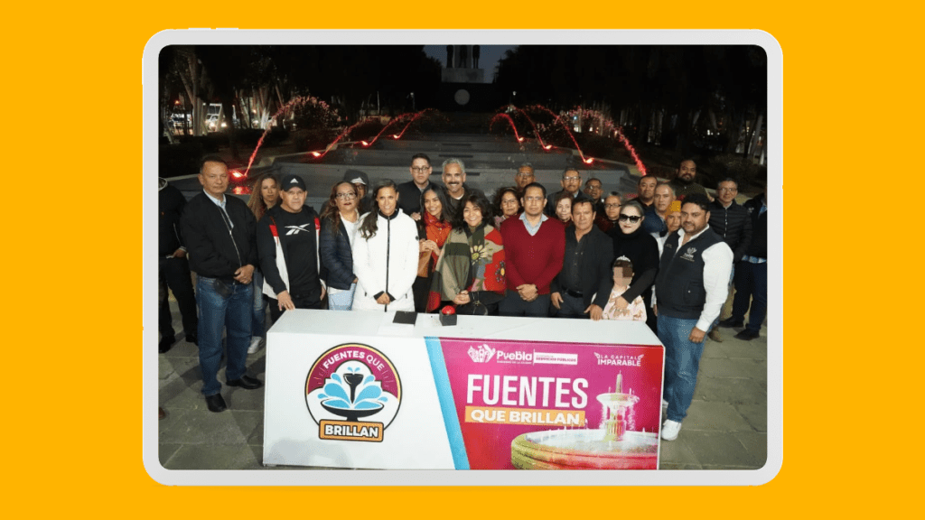 Rehabilitan fuente Hermanos Serdán con estrategia Puebla Brilla
