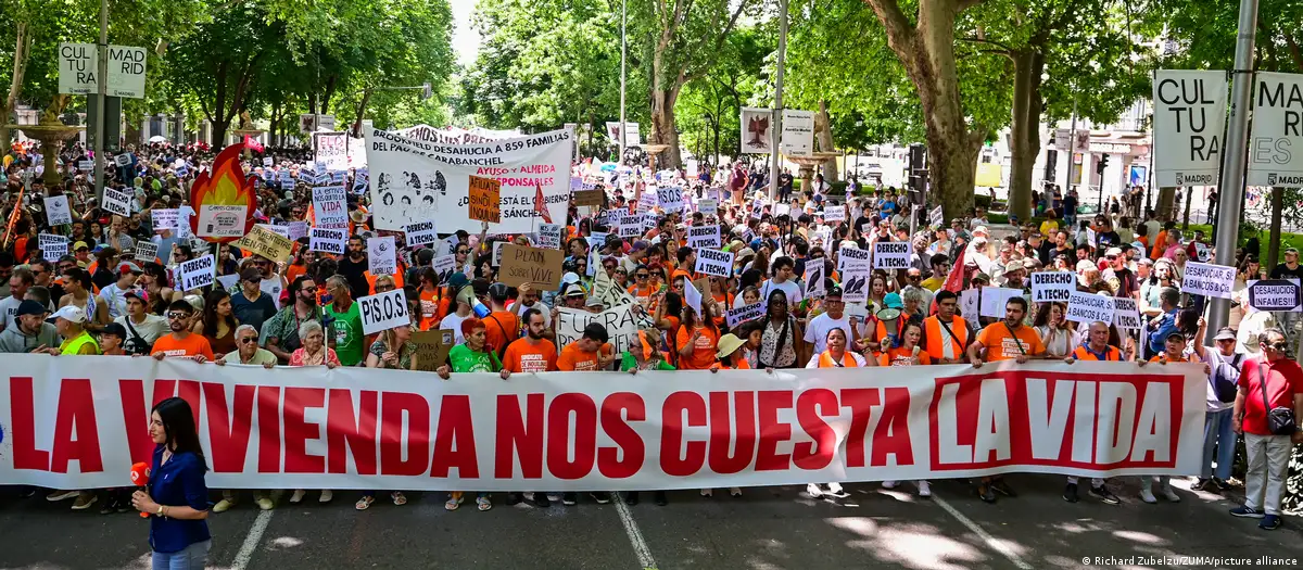 Crisis inmobiliaria provoca marchas multitudinarias en España