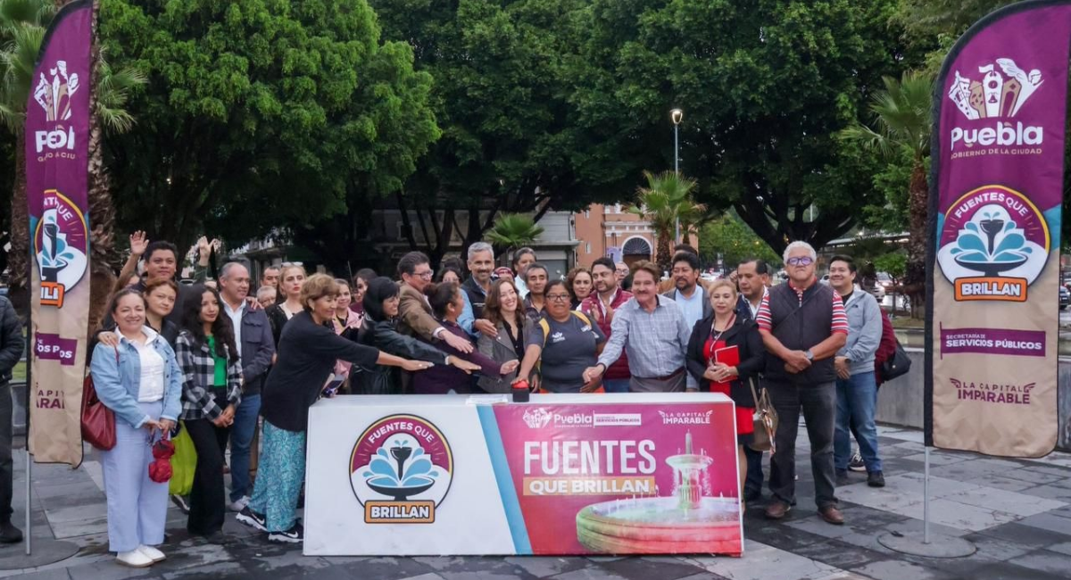 Gobierno de Puebla rehabilita fuentes históricas del Centro de la ciudad
