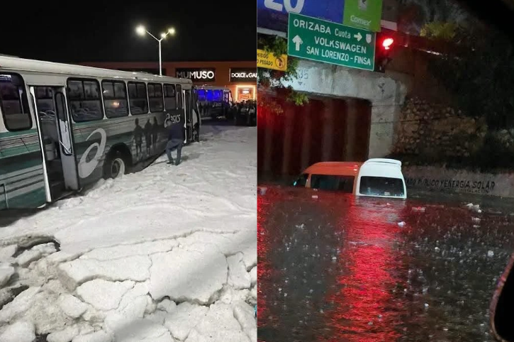 Tromba deja afectaciones viales e inundaciones en algunos puntos de Puebla